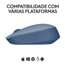 Mouse sem fio Logitech M170 com Design Ambidestro Compacto, Conexão USB e Pilha Inclusa - Preto
