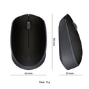 Mouse sem fio Logitech M170 com Design Ambidestro Compacto, Conexão USB e Pilha Inclusa - Preto