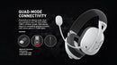 Havit Fone de Ouvido Headset Gamer Fuxi-H3 White Black, Com Fio e Sem Fio, Wireless 2,4GHz, Bluetooth, Cabo USB-C, Cabo 3,5mm. Surround, Baixa Latência, Quad-Mode