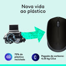Mouse sem fio Logitech M170 com Design Ambidestro Compacto, Conexão USB e Pilha Inclusa - Preto