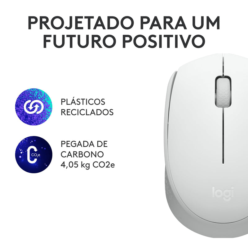 Mouse sem fio Logitech M170 com Design Ambidestro Compacto, Conexão USB e Pilha Inclusa - Preto