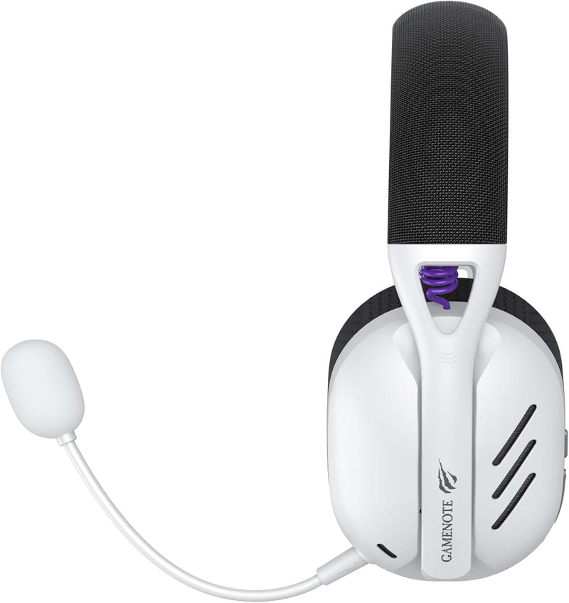 Havit Fone de Ouvido Headset Gamer Fuxi-H3 White Black, Com Fio e Sem Fio, Wireless 2,4GHz, Bluetooth, Cabo USB-C, Cabo 3,5mm. Surround, Baixa Latência, Quad-Mode