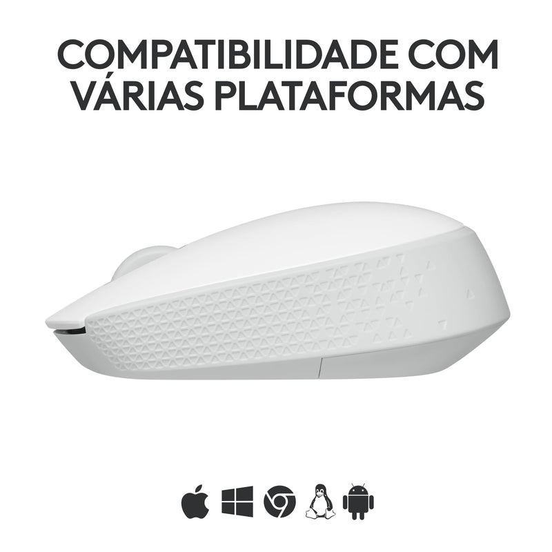 Mouse sem fio Logitech M170 com Design Ambidestro Compacto, Conexão USB e Pilha Inclusa - Preto