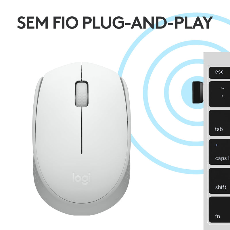 Mouse sem fio Logitech M170 com Design Ambidestro Compacto, Conexão USB e Pilha Inclusa - Preto