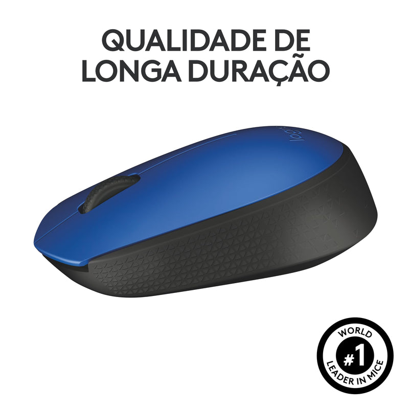 Mouse sem fio Logitech M170 com Design Ambidestro Compacto, Conexão USB e Pilha Inclusa - Preto