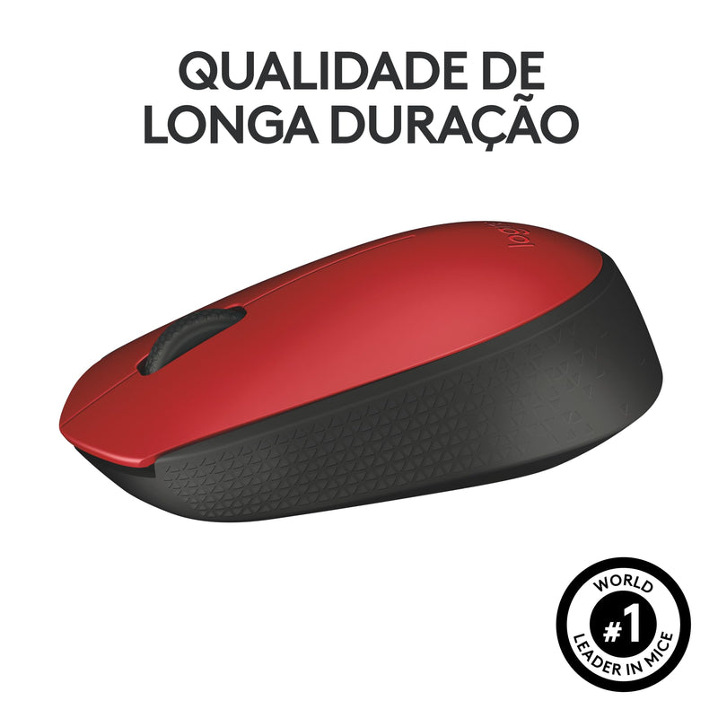 Mouse sem fio Logitech M170 com Design Ambidestro Compacto, Conexão USB e Pilha Inclusa - Preto