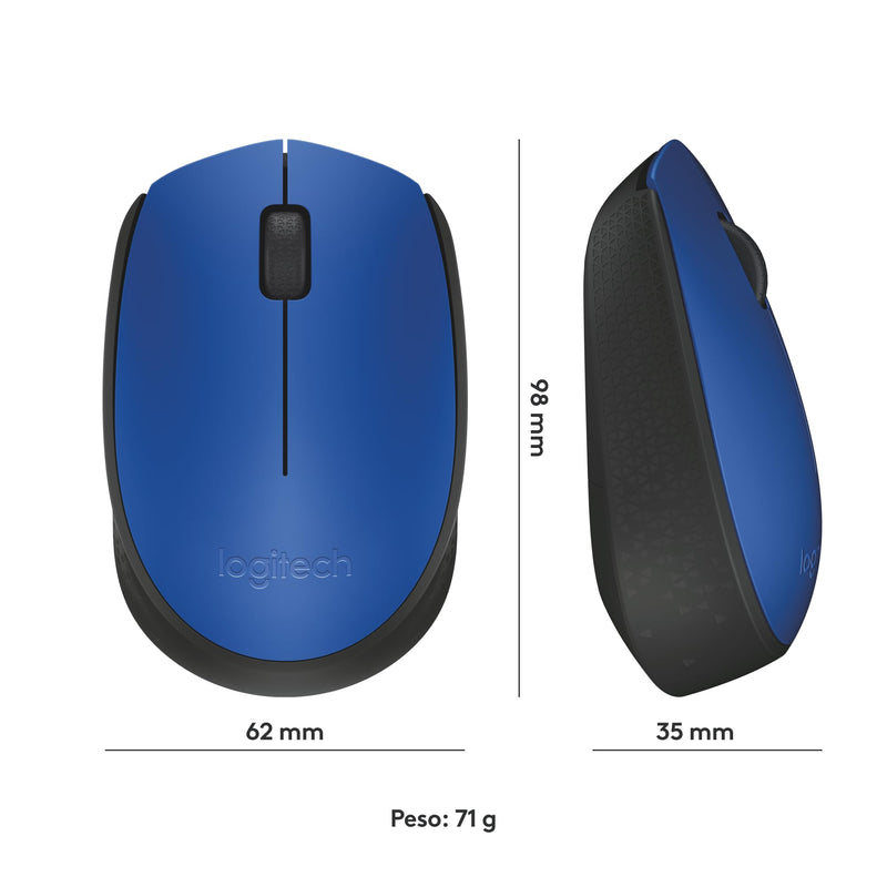 Mouse sem fio Logitech M170 com Design Ambidestro Compacto, Conexão USB e Pilha Inclusa - Preto