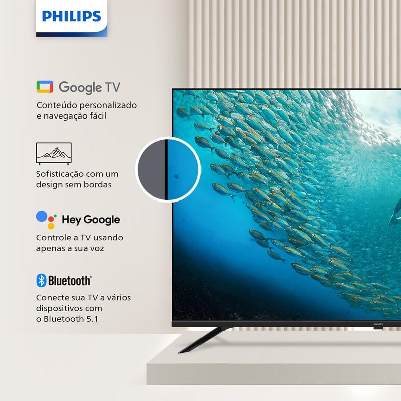 PHILIPS, Smart TV, 55'' 4K UHD, 55PUG7019/78, Google TV, Comando de Voz, HDR