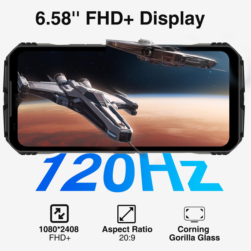 DOOGEE V MAX Plus(2024) 5G Rugged Smartphone,22000mAh 36GB+512GB,200MP+32MP+20MP Night Vision Rugged Cell Phone,Android 14 Rugged Phone,6.58" FHD+120Hz IPS Screen,IP68/IP69K Waterproof Phone,NFC/OTG