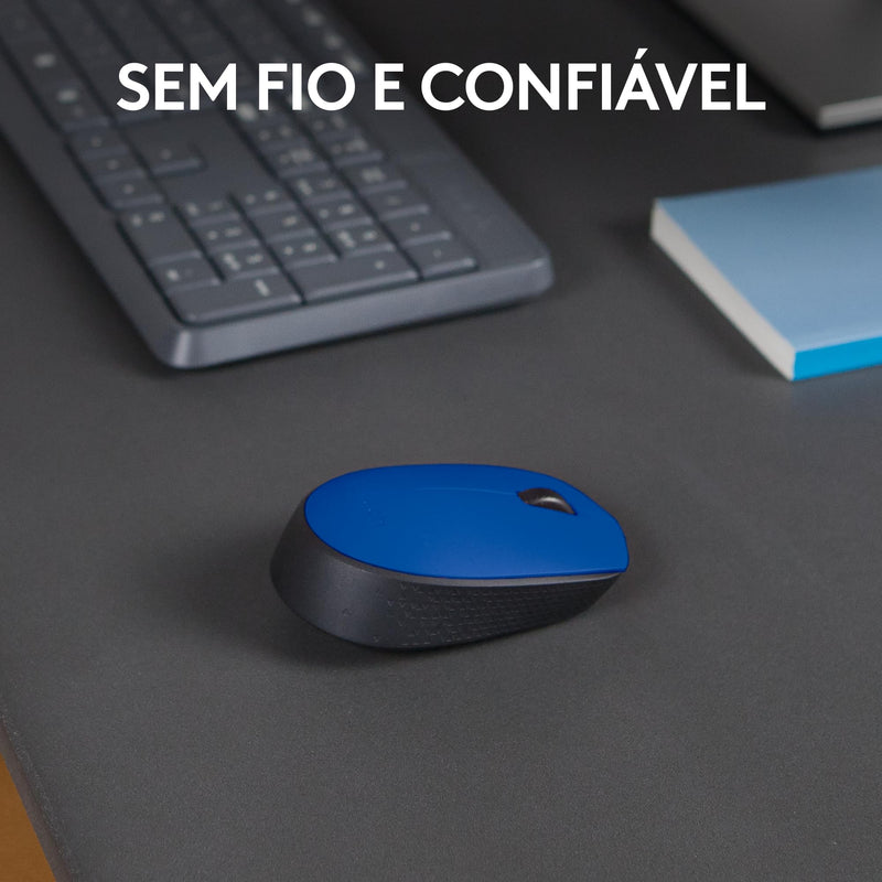 Mouse sem fio Logitech M170 com Design Ambidestro Compacto, Conexão USB e Pilha Inclusa - Preto