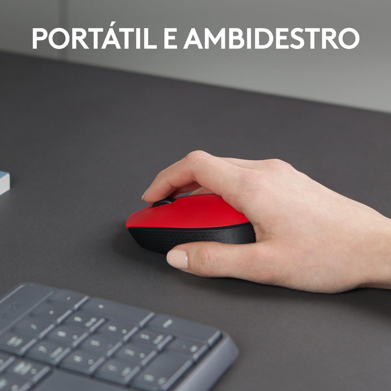 Mouse sem fio Logitech M170 com Design Ambidestro Compacto, Conexão USB e Pilha Inclusa - Preto