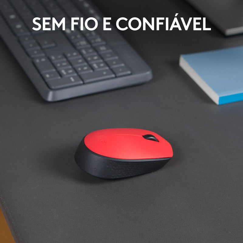 Mouse sem fio Logitech M170 com Design Ambidestro Compacto, Conexão USB e Pilha Inclusa - Preto