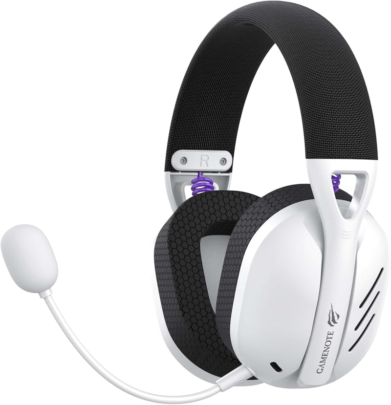 Havit Fone de Ouvido Headset Gamer Fuxi-H3 White Black, Com Fio e Sem Fio, Wireless 2,4GHz, Bluetooth, Cabo USB-C, Cabo 3,5mm. Surround, Baixa Latência, Quad-Mode