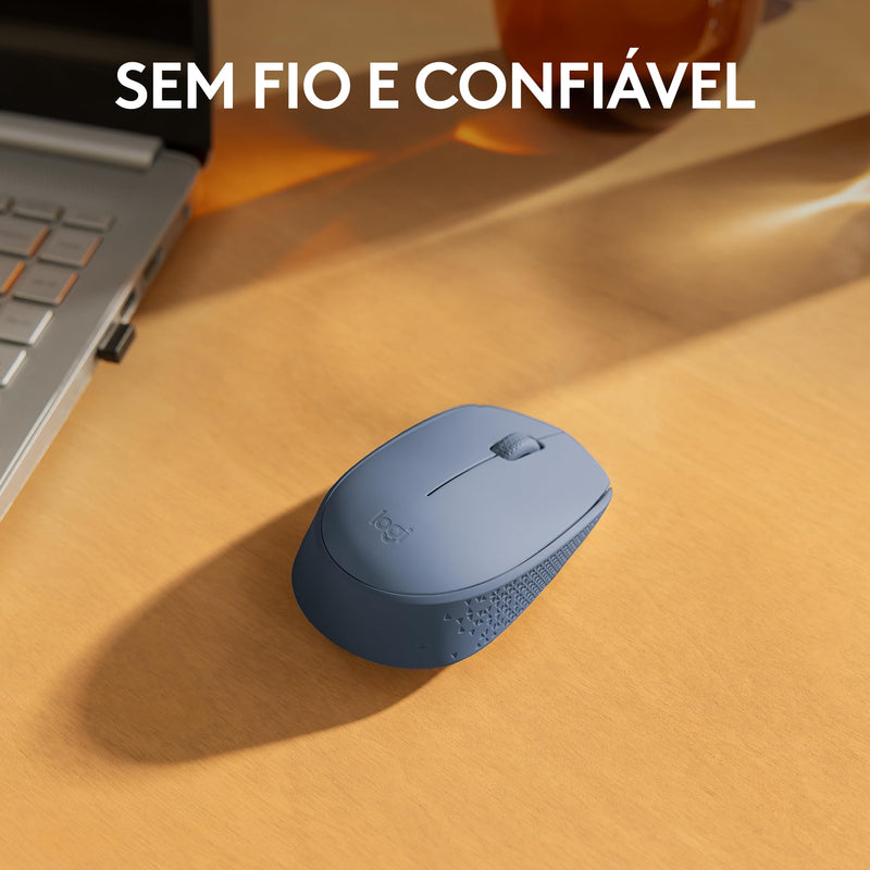 Mouse sem fio Logitech M170 com Design Ambidestro Compacto, Conexão USB e Pilha Inclusa - Preto