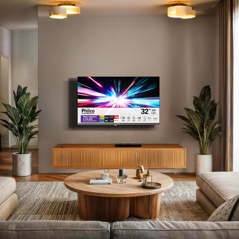 Smart TV 32" Philco LED Roku Tv HD Dolby Audio P32CRA