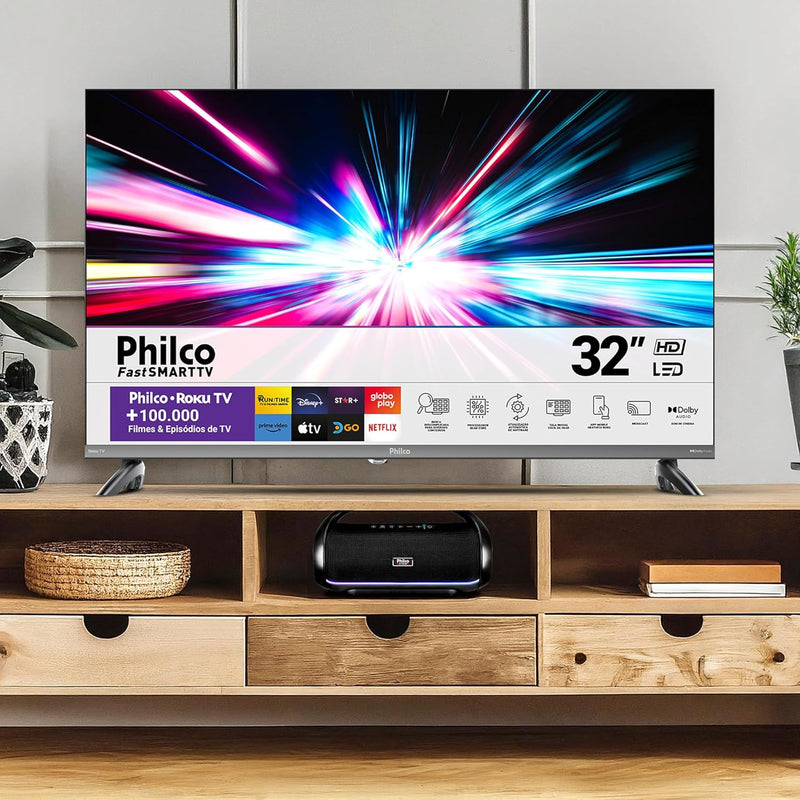Smart TV 32" Philco LED Roku Tv HD Dolby Audio P32CRA
