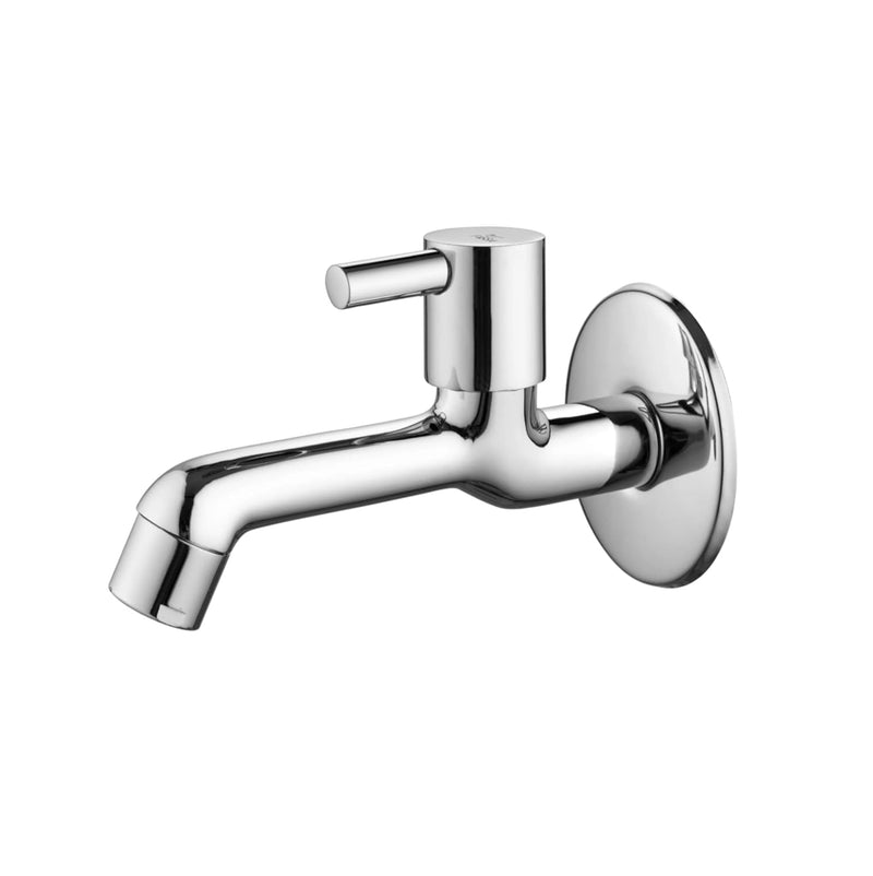 Fossa Orbit Brass Tap Faucet Bib Tap (Long Body) Wall Mounted for Bathroom, Kitchen Sink, Washing Areas, Gardens, Sink Faucet with Brass Tap with Wall Flange (Mirror-Chrome Finish)-0